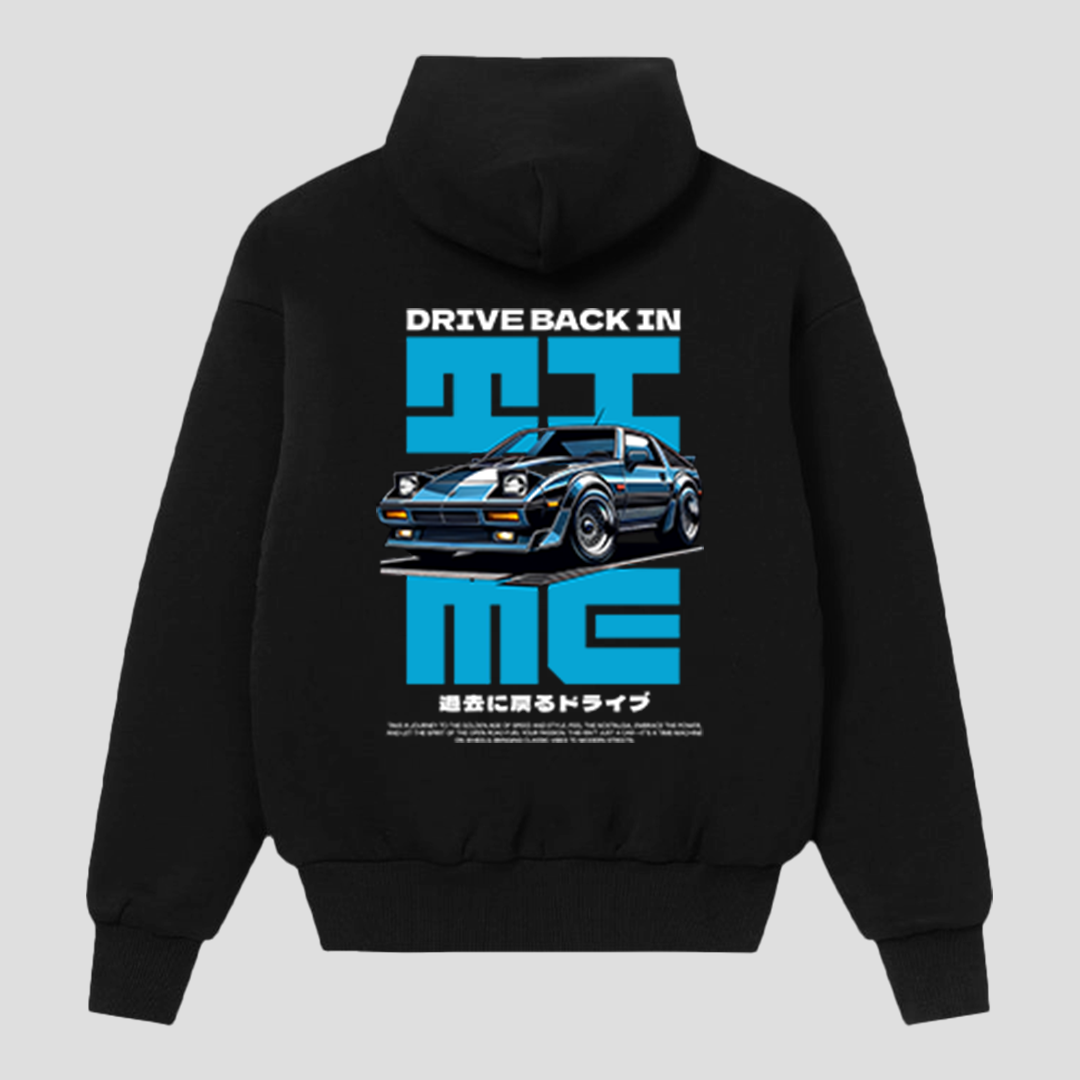 Drive Back in Time Graphic Hoodie