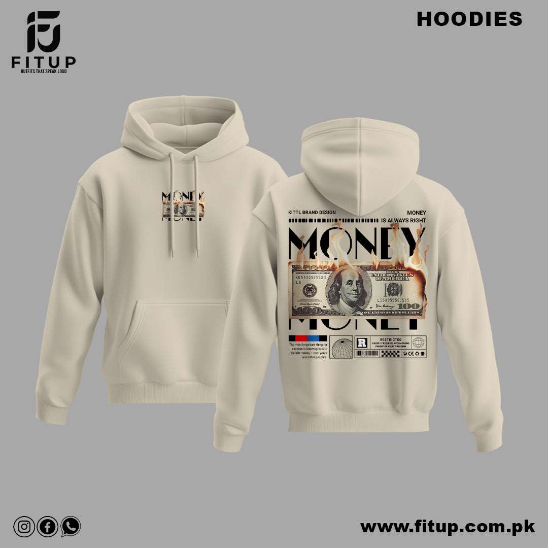 Make a statement with the "Money Is Always Right Graphic Hoodie" by Fitup. Featuring a bold and thought-provoking design, this hoodie is perfect for those who value hustle and ambition. Crafted from premium-quality fabric, it offers unmatched comfort and durability for everyday wear. Stay stylish and driven with Fitup!