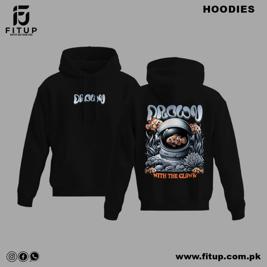Dive into style with the "Astronaut Clownfish Graphic Hoodie" by Fitup. This unique design combines space exploration with underwater charm, making it a standout piece in your wardrobe. Made from premium-quality fabric, it offers unmatched comfort and durability for everyday wear. Express your love for the extraordinary—only with Fitup!