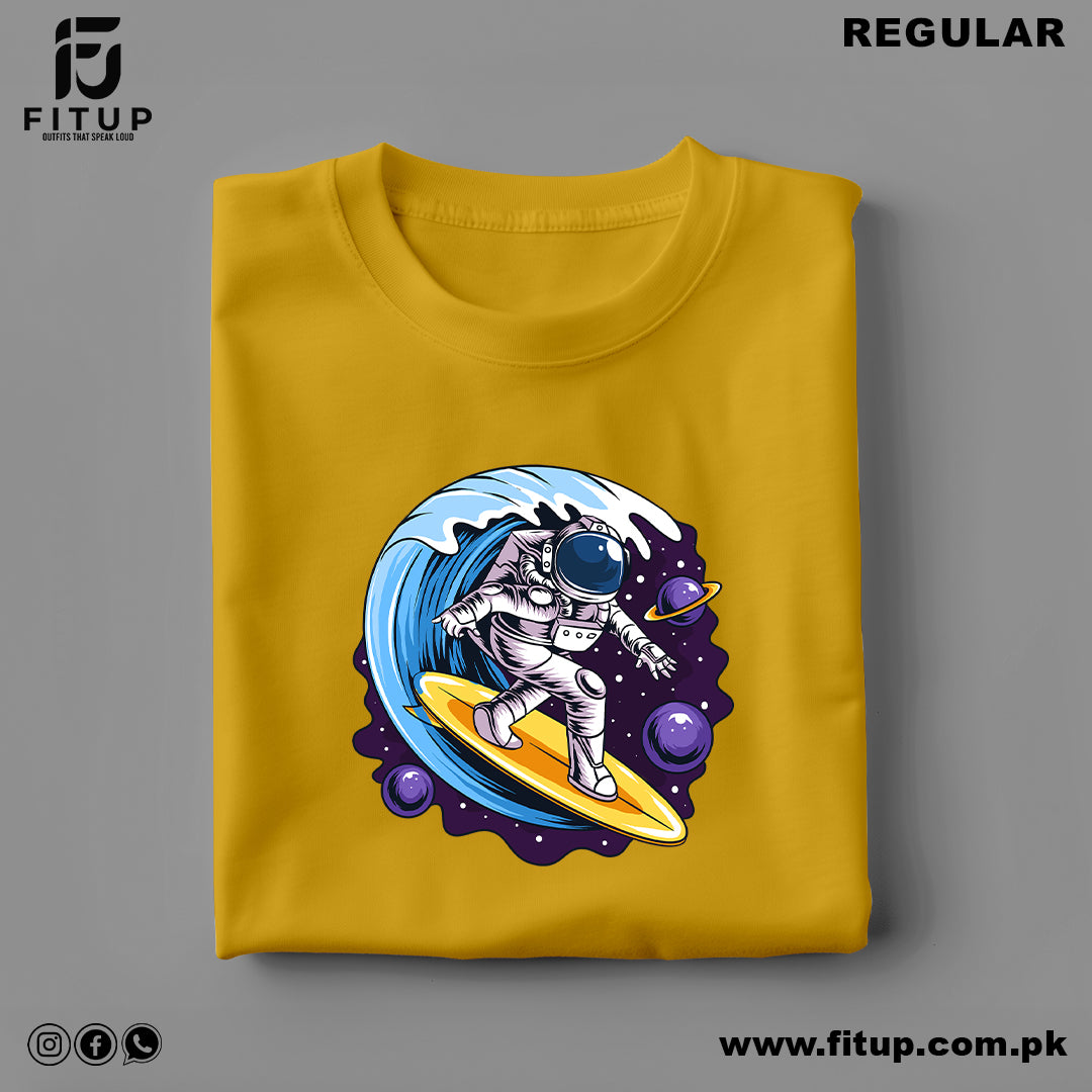 Ride the cosmic waves with the "Astronaut Surfboard Regular T-Shirt" by Fitup. This stylish space t-shirt features an adventurous astronaut riding a surfboard, blending space vibes with a beachy twist. Designed as a regular t-shirt, it offers the perfect balance of comfort and everyday wearability.