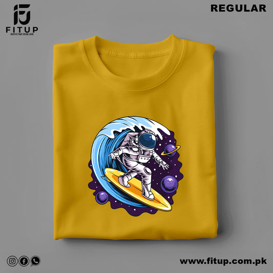 Ride the cosmic waves with the "Astronaut Surfboard Regular T-Shirt" by Fitup. This stylish space t-shirt features an adventurous astronaut riding a surfboard, blending space vibes with a beachy twist. Designed as a regular t-shirt, it offers the perfect balance of comfort and everyday wearability.