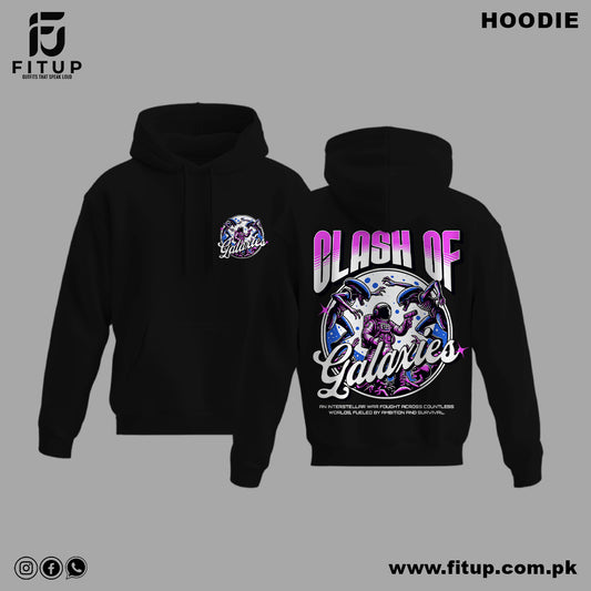 Explore the cosmic frontier with the "Clash of Galaxies Graphic Hoodie" by Fitup. Designed for space enthusiasts and astronaut lovers, this hoodie features a dynamic galaxy-inspired design that embodies the wonder of celestial encounters. Perfect for those who love space hoodies, astronaut hoodies, atmosphere hoodies, and elemental hoodies, it combines comfort and style effortlessly.