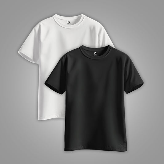 Upgrade your essentials with the Pack of 2 Regular Basic Tee by Fitup. These high-quality plain t-shirts offer a clean, minimal look with a free regular fit that ensures all-day comfort. Whether you're heading out or staying casual, these regular t-shirts are perfect for everyday wear. This&nbsp;basic tee combo from Fitup is a must-have for anyone who values style and simplicity.