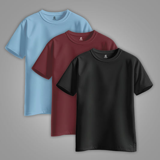 Upgrade your essentials with the Pack of 3 Regular Basic Tee by Fitup. These high-quality plain t-shirts offer a clean, minimal look with a free regular fit that ensures all-day comfort. Whether you're heading out or staying casual, these regular t-shirts are perfect for everyday wear. This&nbsp;basic tee combo from Fitup is a must-have for anyone who values style and simplicity.