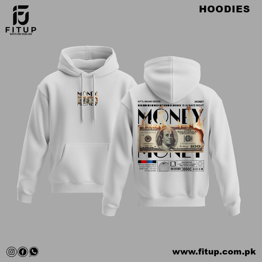 Make a statement with the "Money Is Always Right Graphic Hoodie" by Fitup. Featuring a bold and thought-provoking design, this hoodie is perfect for those who value hustle and ambition. Crafted from premium-quality fabric, it offers unmatched comfort and durability for everyday wear. Stay stylish and driven with Fitup!